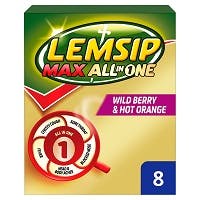 Lemsip Max All in One Wild Berry & Hot Orange (8 Sachets)