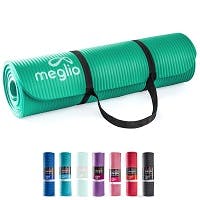 Meglio - Yoga Mat 10mm For Yoga, Pilates, HIIT, Home Fitness. Non-Slip, Premium Comfort - Carry Strap Included. (Forest Green)