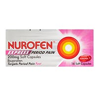 Nurofen Express Period Pain 200mg Soft Capsules (16) 