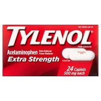 Tylenol Extra Strength for Adults Caplets, 500 mg, (24 count)