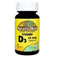 Nature's Blend Vitamin D3 25mcg (1000IU) Tablets (100 count)