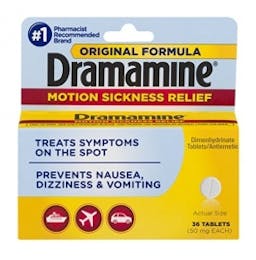Dramamine Original Motion Sickness Relief Tablets, 50mg (36 count)